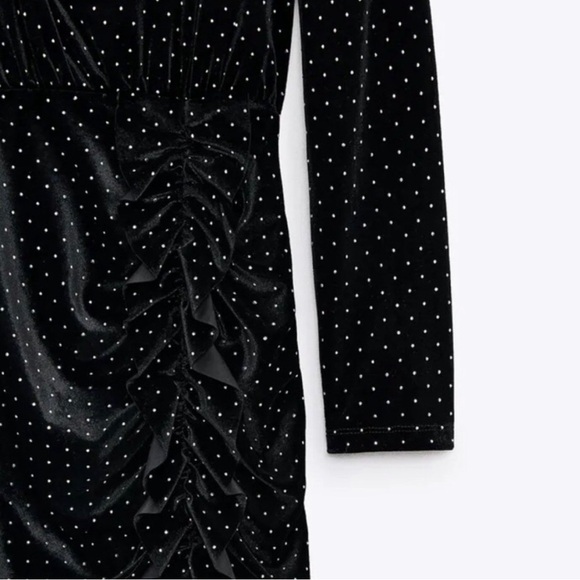ZARA *NWT* VELVET DRESS DEEP V Style - Picture 3 of 7